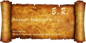 Bezegh Reginald névjegykártya